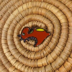 NEW Red Devilish T-Rex Enamel Pin